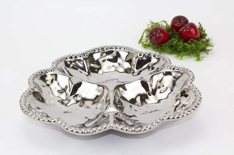 Barbagallo CER-1202 10.5" 3 Section Candy Serving Dish (dishwasher safe and oven safe up to 350 degrees)