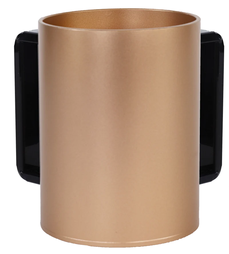 A&M Acrylic Washing Cup Gold Black Handles 5"