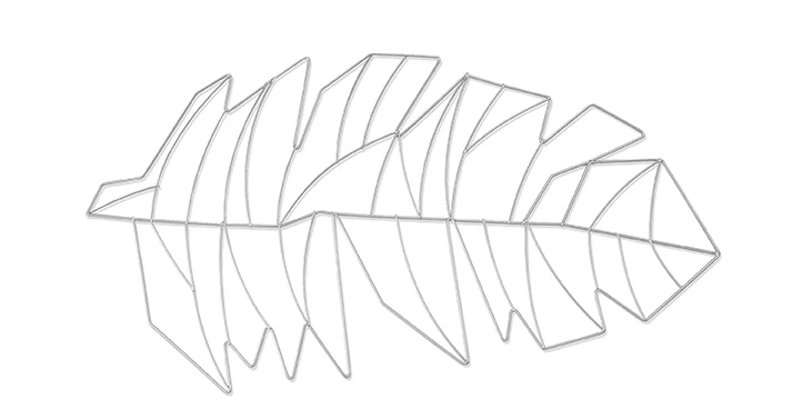 Harman Palm Frosted Metal Leaf Charger, 12x20, Silver