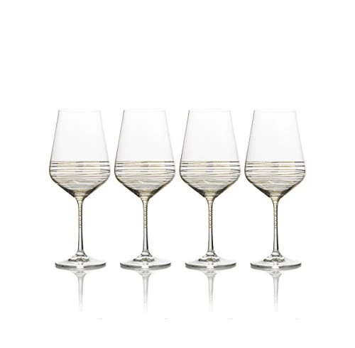 Mikasa Electric Boulevard Gold Water Goblet, 20-Ounce, Set of 4