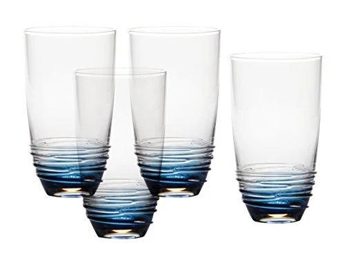 Mikasa Swirl Cobalt Highball Glasses
