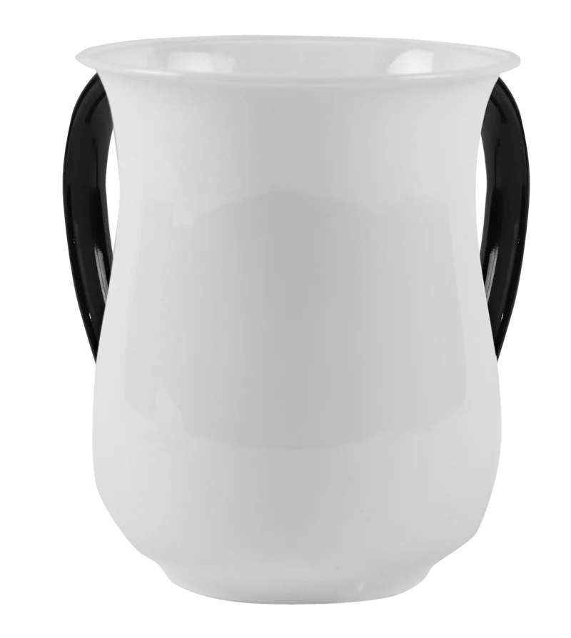 A&M Acrylic Wash Cup Pearl With Black Handles 5"
