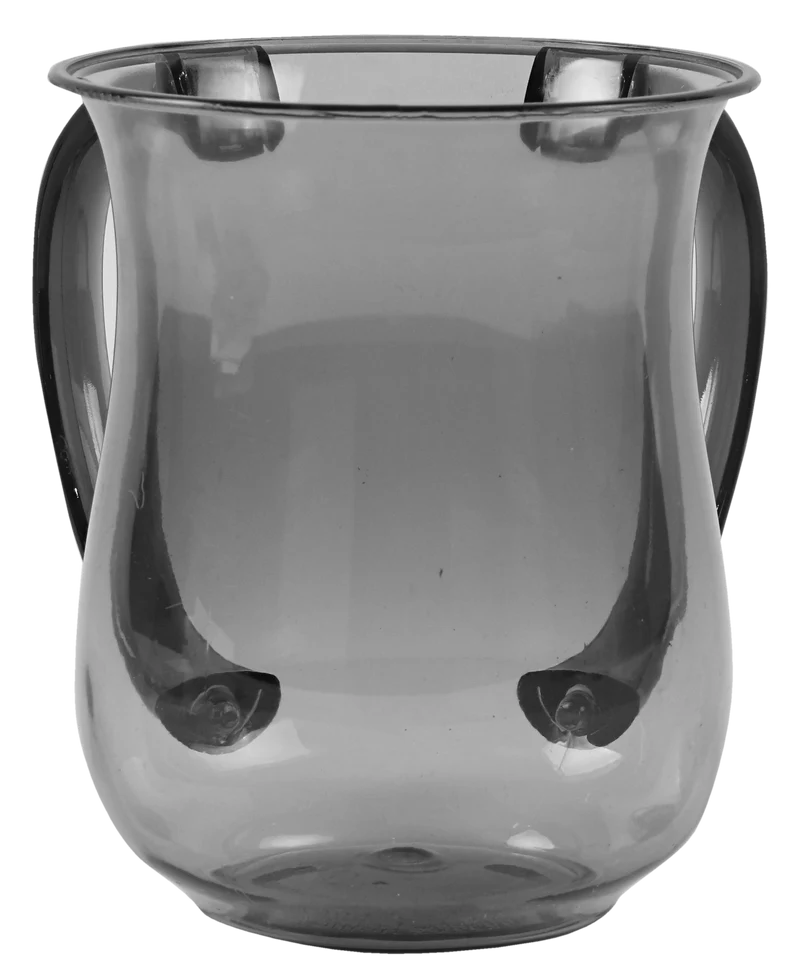 A&M Acrylic Wash Cup Grey With Black Handles 5"