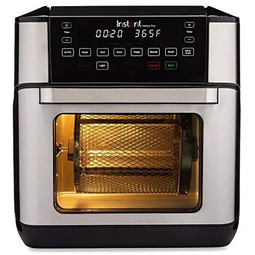 Instant Vortex Pro 10 Quart Air Fryer, Rotisserie and Convection Oven - Stainless Steel and Black