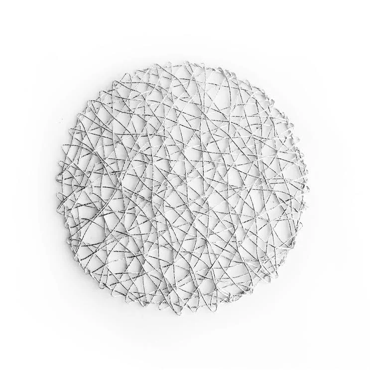 American Atelier 14.5" Round Placemat, Silver - Set of 2