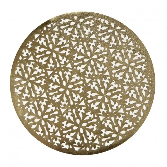 Harman 14" Modern Laser Cut Vinyl Placemat, Gold