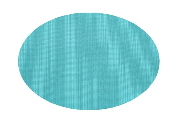 Harman Linnea Rib Oval Vinyl Placemat, Aqua