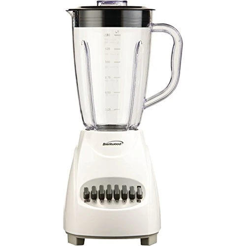 Brentwood Appliances 1.5 Liter 12-Speed Blender Plastic Jar - White