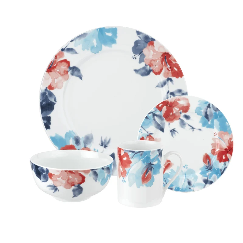 Spode Home Floral Breeze 16 Piece Porcelain Dinnerware Set