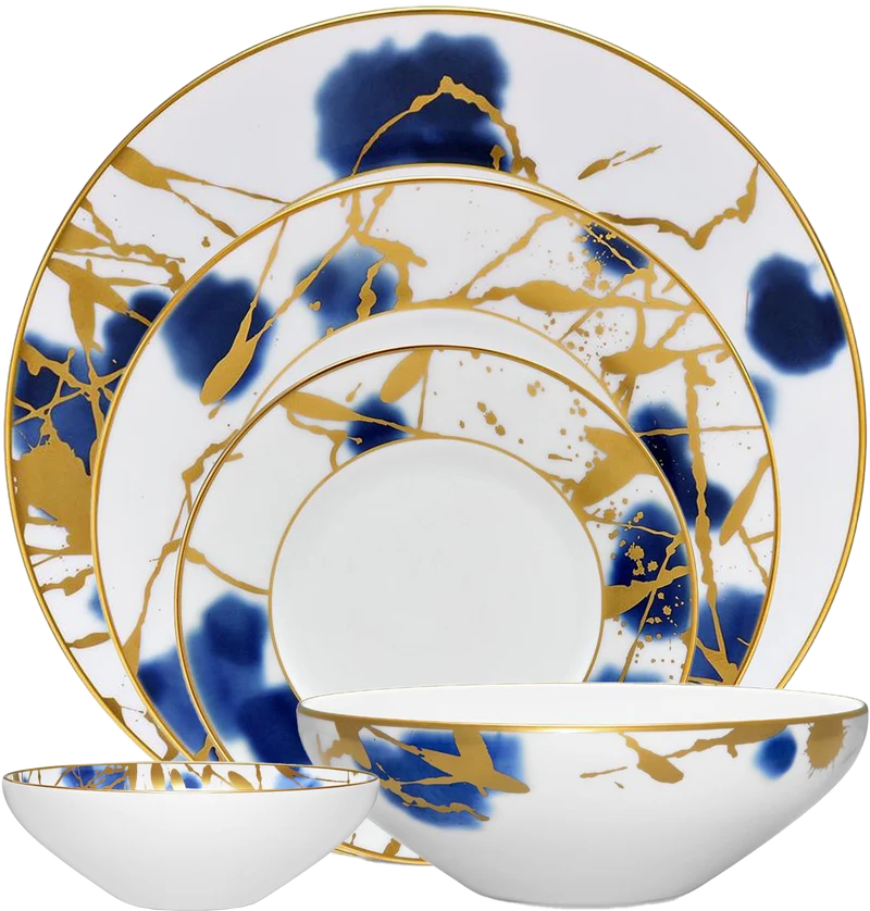 Noritake Jubilant Days Gold, 20 Piece Fine Porcelain China Dinnerware Set