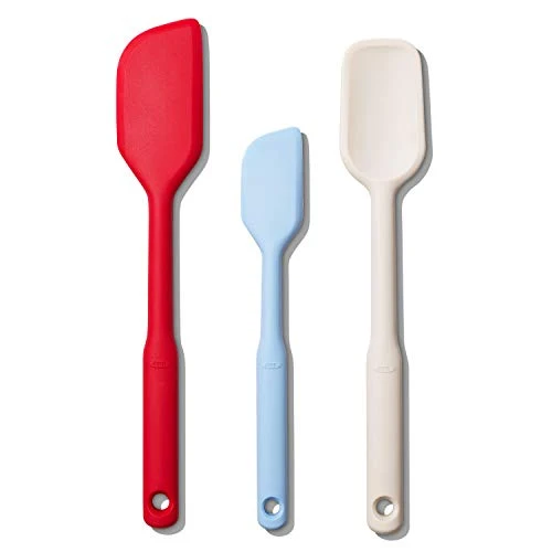 OXO Good Grips 3 Piece Silicone Spatula Set, Includes Small Spatula, Everyday Spatula and Spoon Spatula
