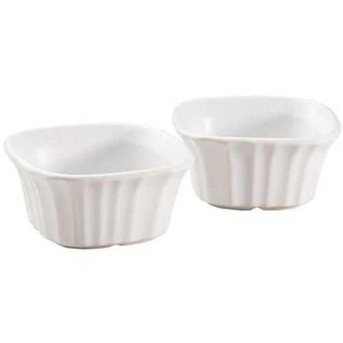 World Kitchen 1111281 7 Oz Square Ramekin, White - Pack of 2