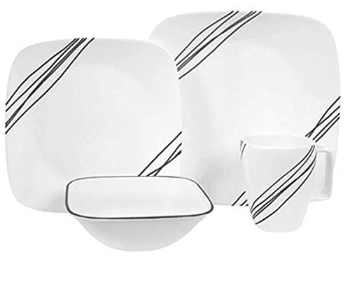 Corelle Squares Simple Sketch 16-Piece Dinnerware