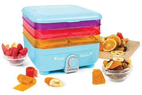 Nostalgia FSM3 Organic Leather and Fruit Chip Snack Maker, Blue Dehydrator