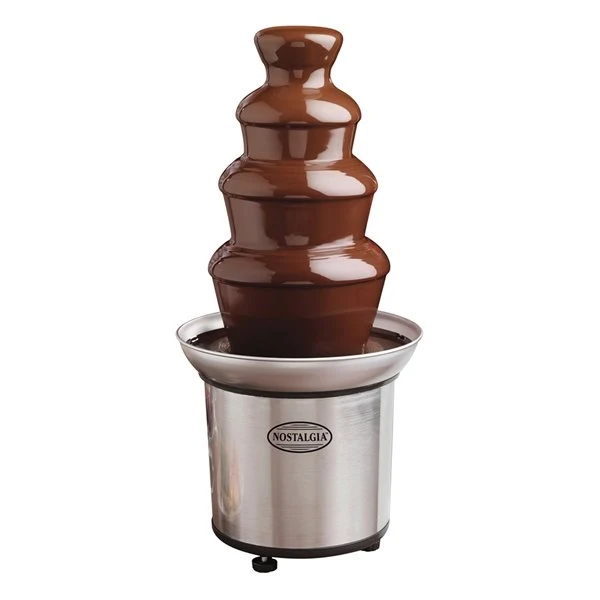 Nostalgia Electrics CFF986 4-Tier 2lb Chocolate Fondue Fountain, Stainless Steel