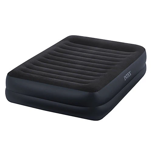 Intex Dura-Beam Series Pillow Rest Raised Airbed with Fiber-Tech Construction and Built-In Pump, Queen - 60" x 16.5" x 80" 600lb weight capacity AIRBED