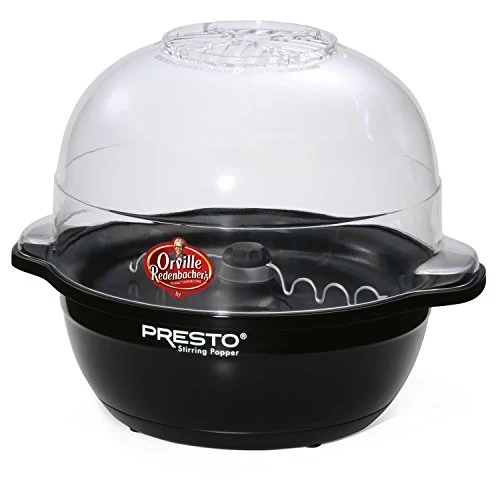 Presto Orville Redenbacher's 6 Quart Stirring Oil Popcorn Popper Machine, Black