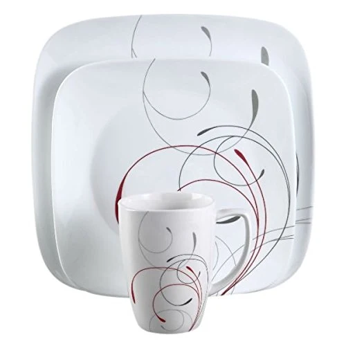 Corelle 16 Piece Square Dinnerware Set, Splendor Square