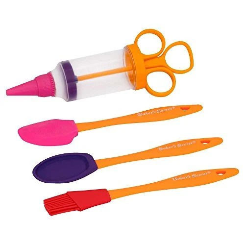 Baker's Secret 4 Piece Kids Baking Tools, Multicolor