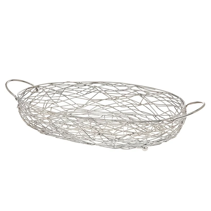 Oven To Table Baker With Sparkling Serving Stand (Oval, Silver Mesh Weave)