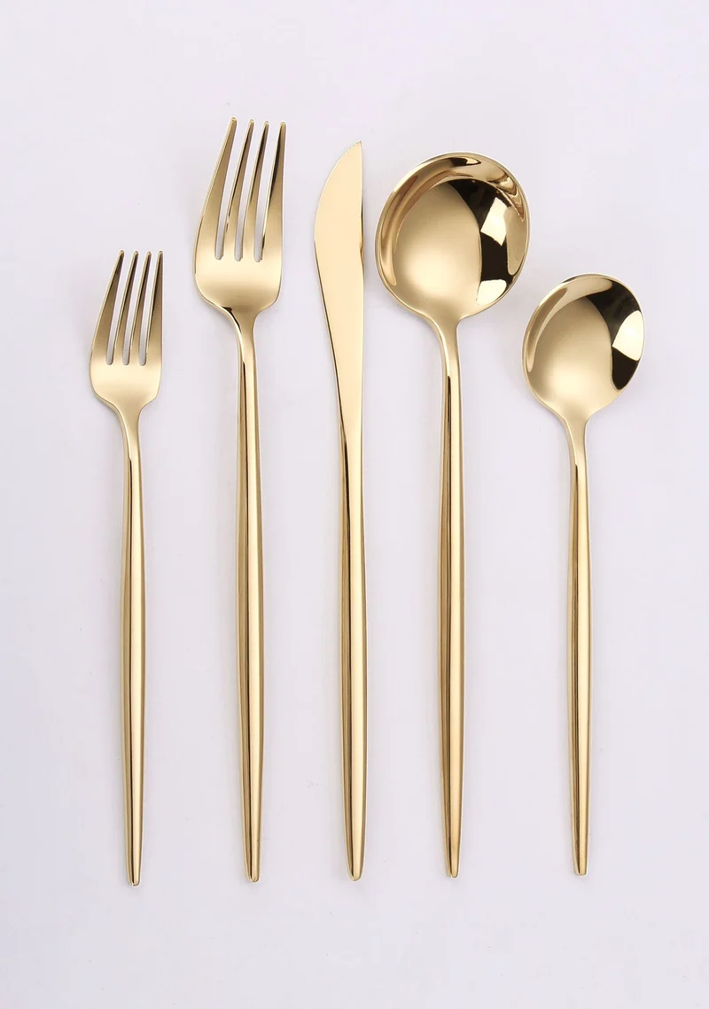 Vikko Dine - Vera, Shiny Champagne Gold 20 Piece Flatware Set
