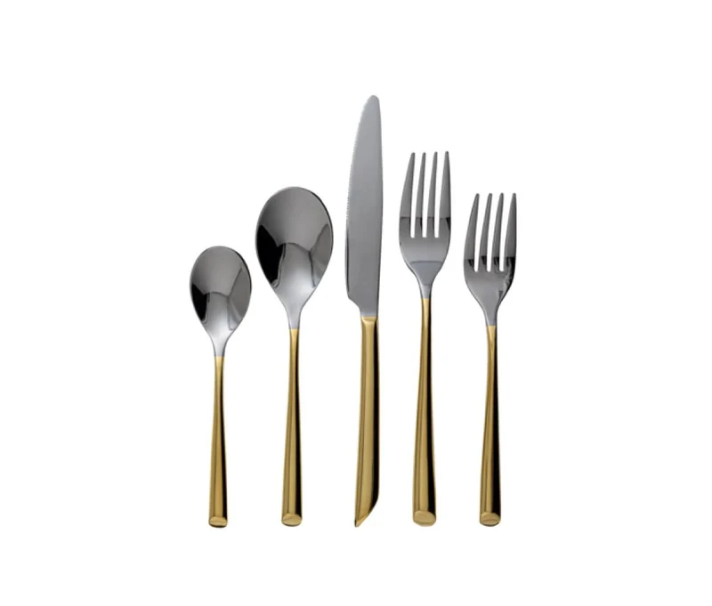 Vikko Crown Pearl Two Tone 18/10 SS 20 Piece Flatware Set, Service for 4