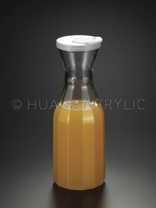 Huang Acrylic 32 Oz 1QT Carafe Pitcher Jug with Plastic Lid/ Cover (3.5" x 3.5" x 9 5/8")