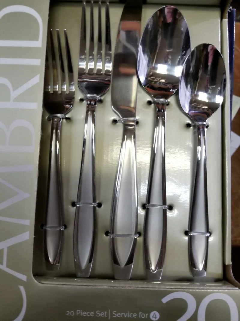 Cambridge 427520OPC12 20 Piece Flatware Set, Jayda Sand