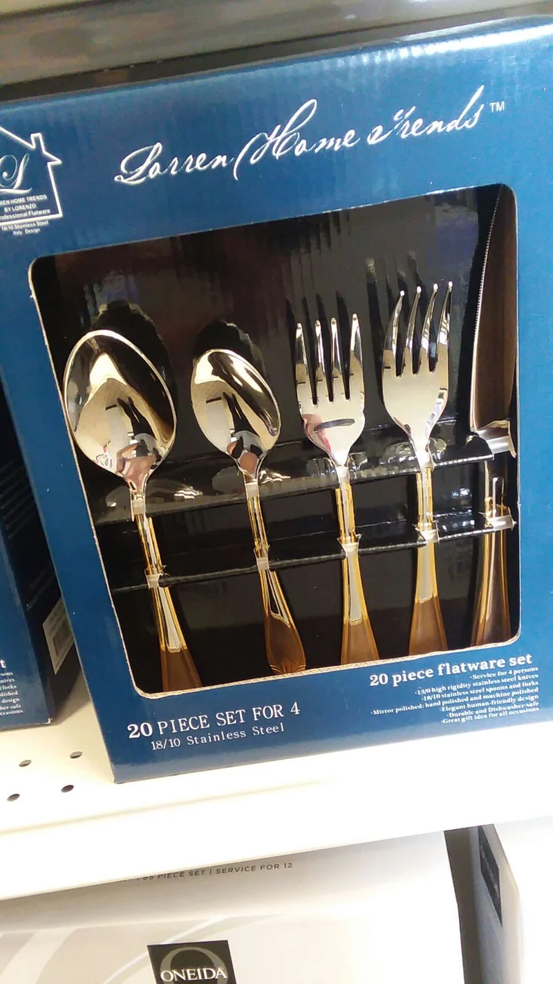 Lorren Home Trends 18/10 20 Piece Flatware Set, Lorena Silver (S-266)