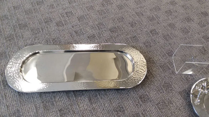 The Decorizer T-HS-L Large Hammered Silver Tray