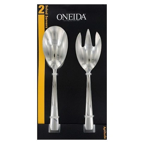 Oneida Aptitude 2 Piece Salad Servers Spoon and Fork Serving Set