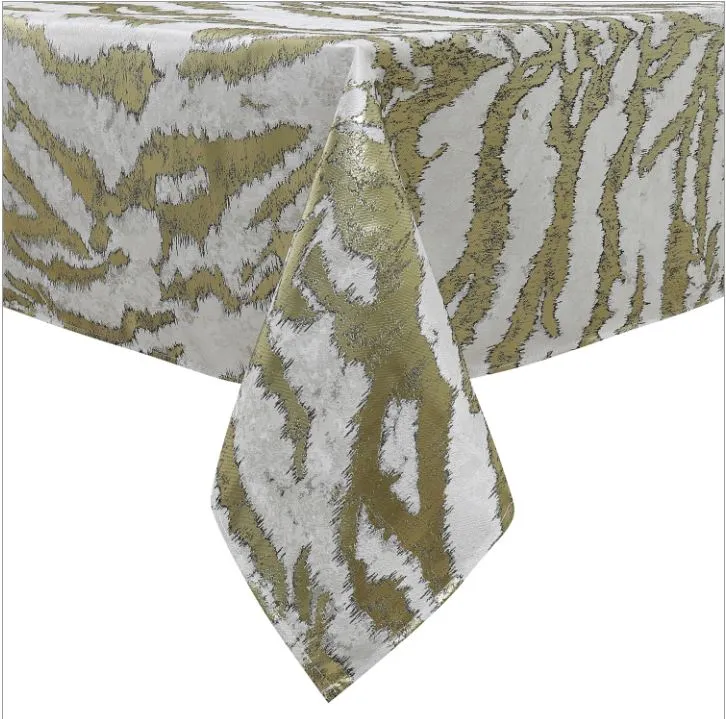 Majestic Giftware Jacquard Tablecloth #1316 White/Gold