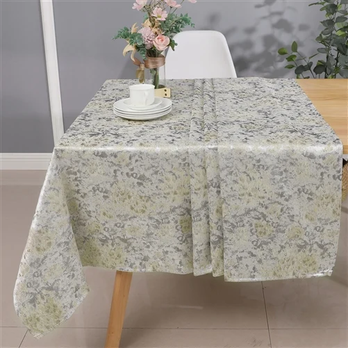 Majestic Giftware Jacquard Tablecloth, Silver/ Beige Gold Blend, (Various Sizes)