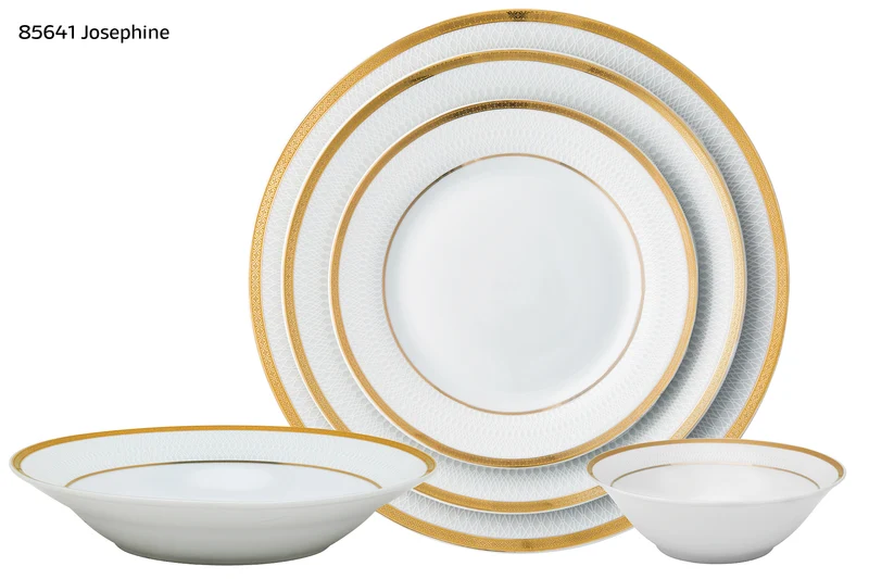 Josephine Elegant 20 Piece Fine Porcelain Dinnerware Set, Service for 4