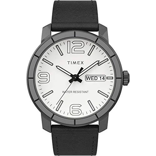 Timex Men's TW2U30400 Mod 44 Black/Antique Silver Leather Strap Watch